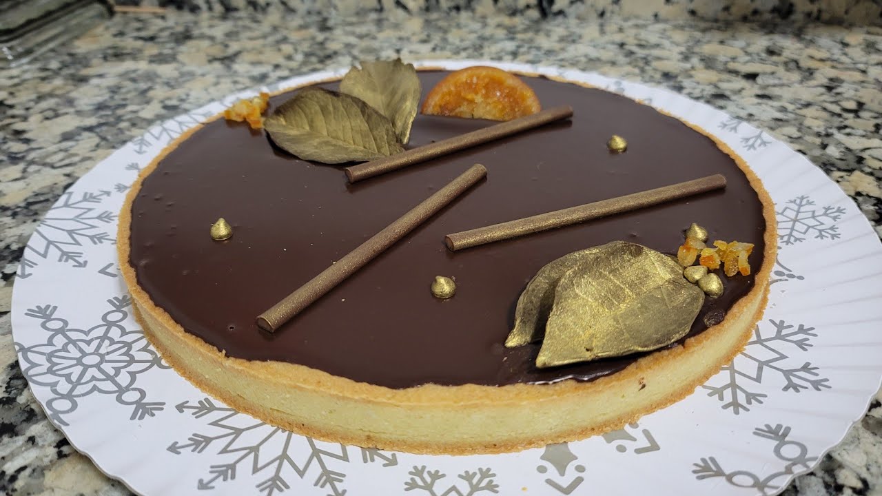 Tarta de ganache de chocolate a la naranja