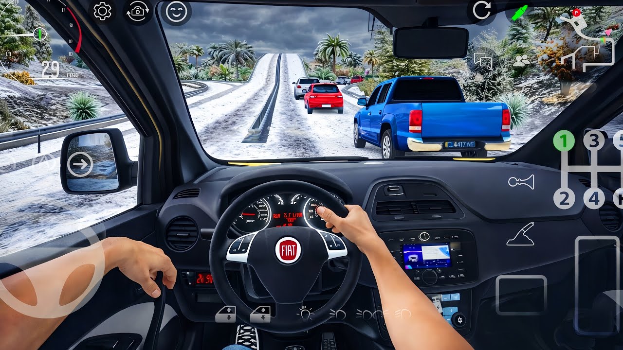 Custom Cars: Online Drive -Snow Map Driving|Fiat Doblo Realistic POV Drive Ultra Realistic Gameplay 