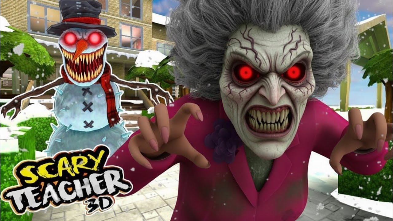 Scary teacher 3D chapter # 2 game play barfila snowman scary teacher 3D level 