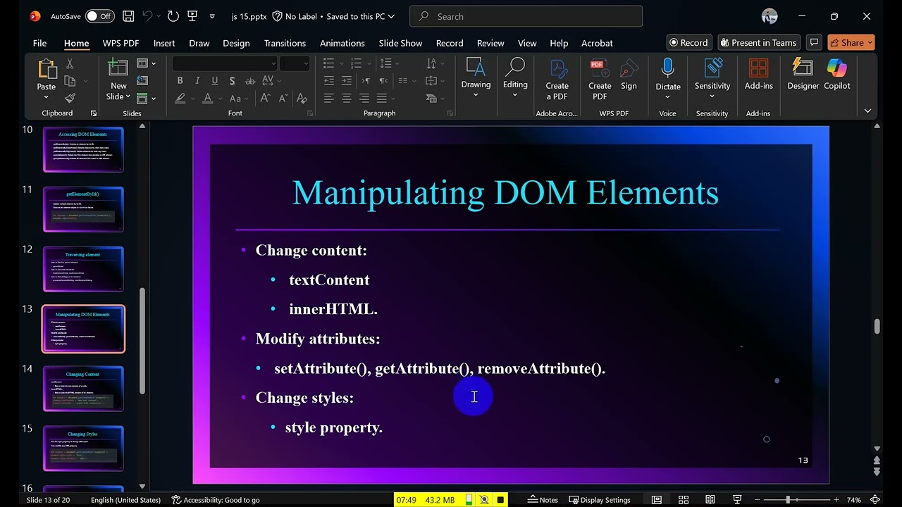 JavaScript DOM Methods and Properties (Part 22)