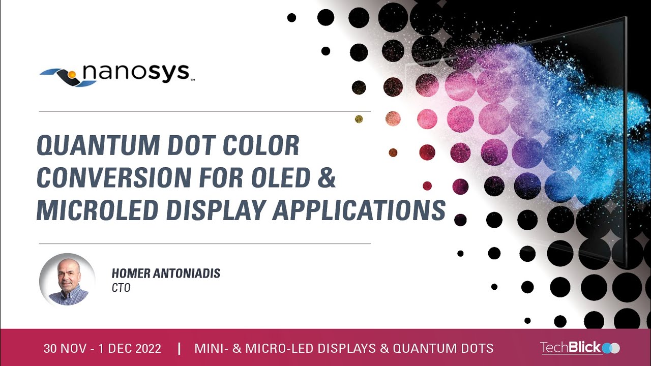 Nanosys | Преобразование цвета с помощью квантовых точек для OLED и MicroLED дисплеев