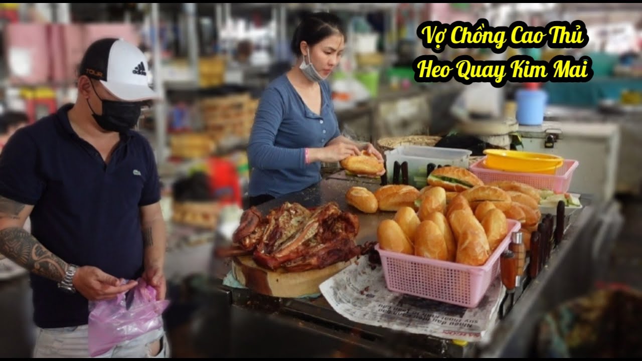 Vợ chồng cao thủ chặt heo quay Kim Mai khai đao đầu giờ chặt thịt đi&ecirc;u luyện