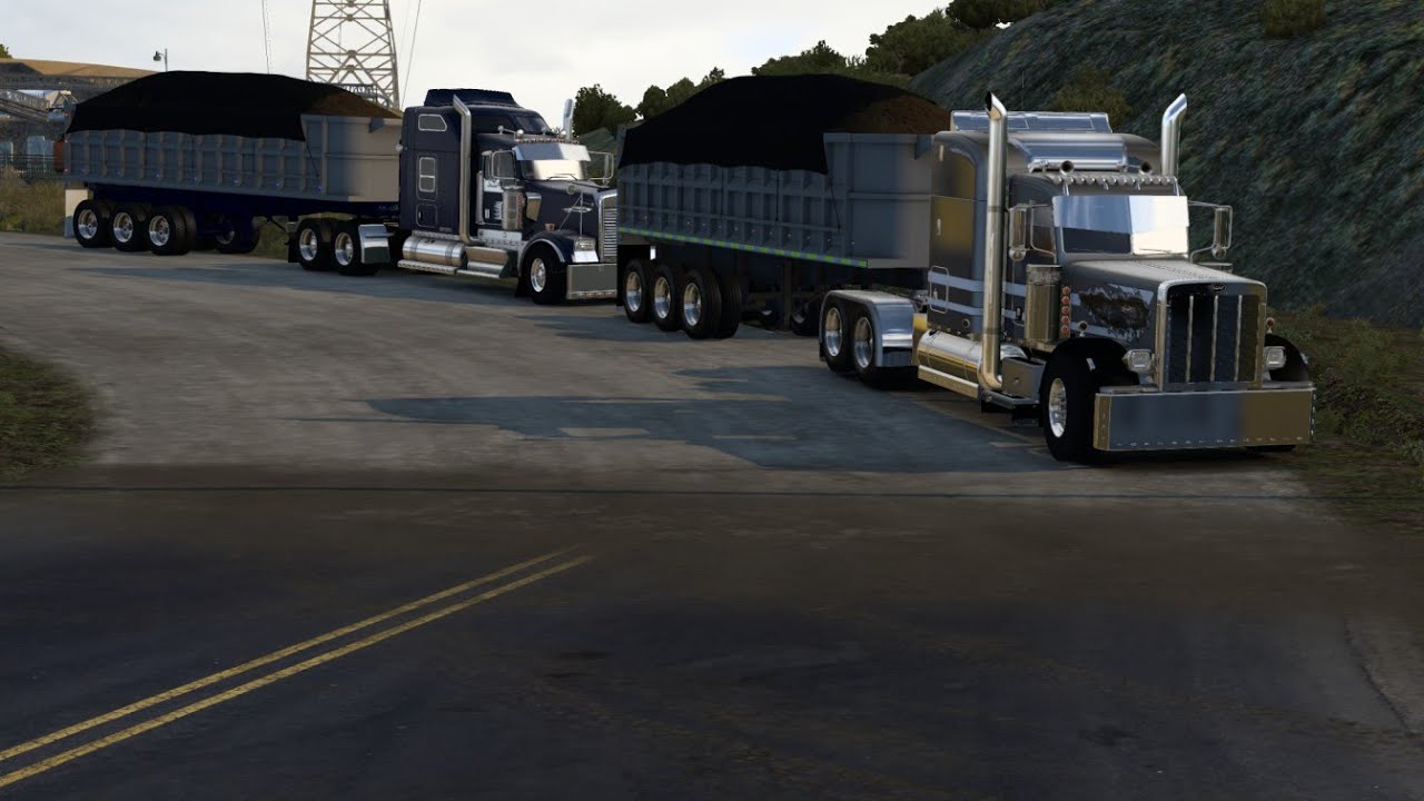 American Truck Simulator Convoy | Peterbilt 379  - C15 6nz 625 hp | Kenworth w900 - C12 425 hp
