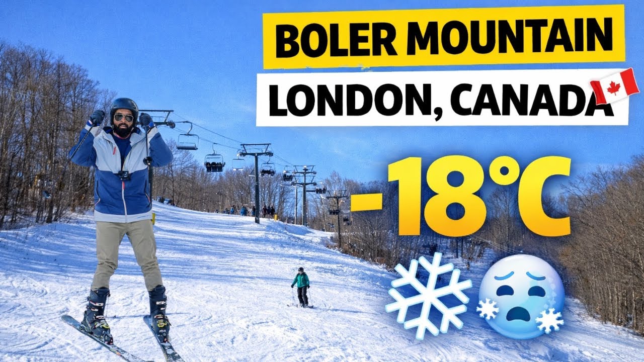 First Time Skiing in London, CA ❄️ | Survived Skiing in -18°C ❄️😳🇨🇦