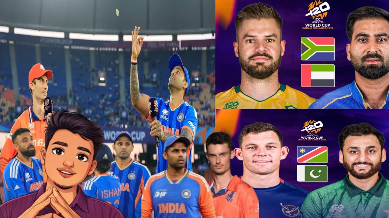 #INDvsNED Ind win🥳,dube power💪, Abhishek again duck😑,#SAvsUAE SA win👏,#PAKvsNAM Pak one sided win👏..