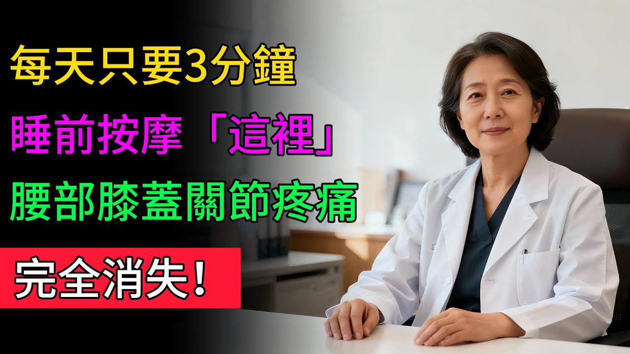 腰膝關節的救星!復健科醫師:睡前按摩「這個地方」，只要3分鐘疼痛消失了!