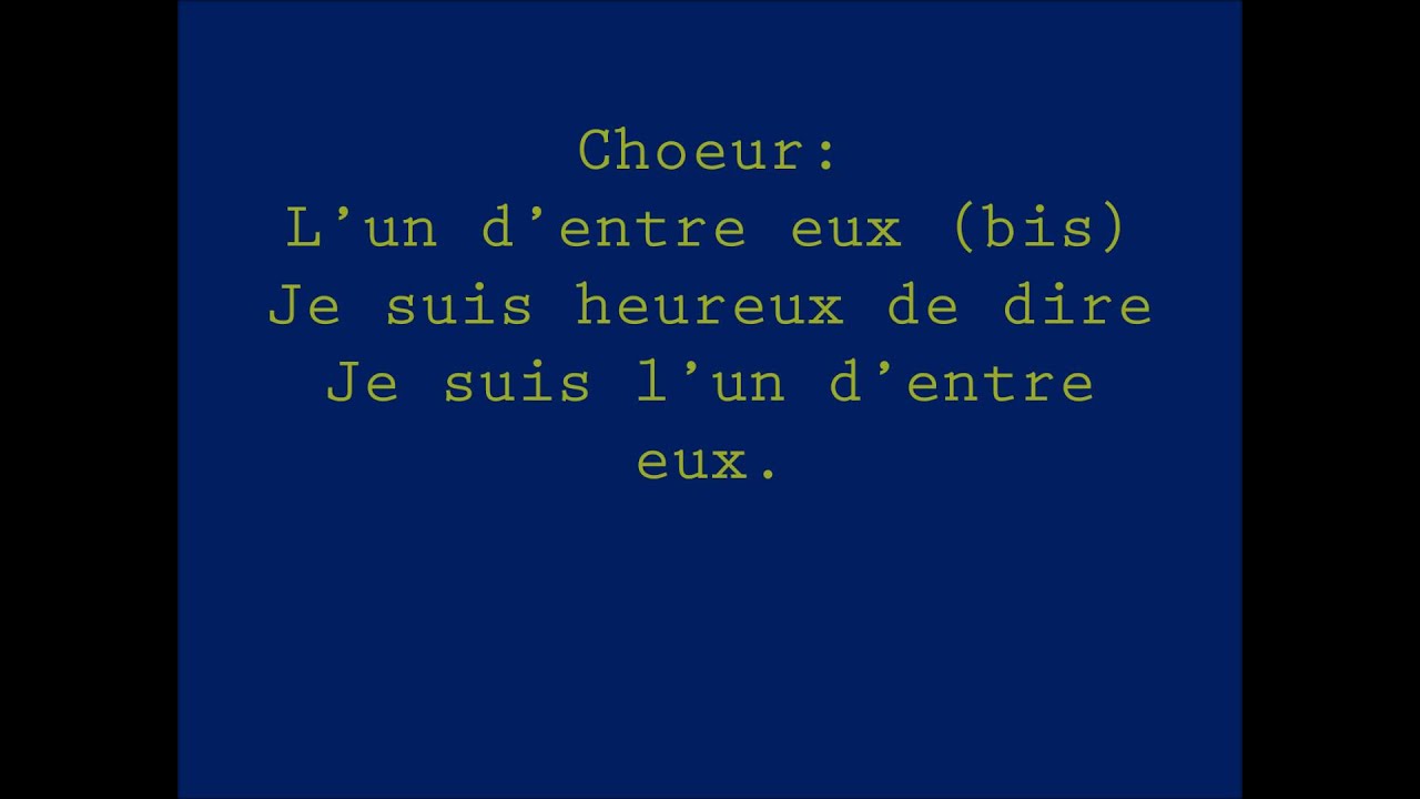 Je suis heureux de dire je suis l'un d'entre eux
