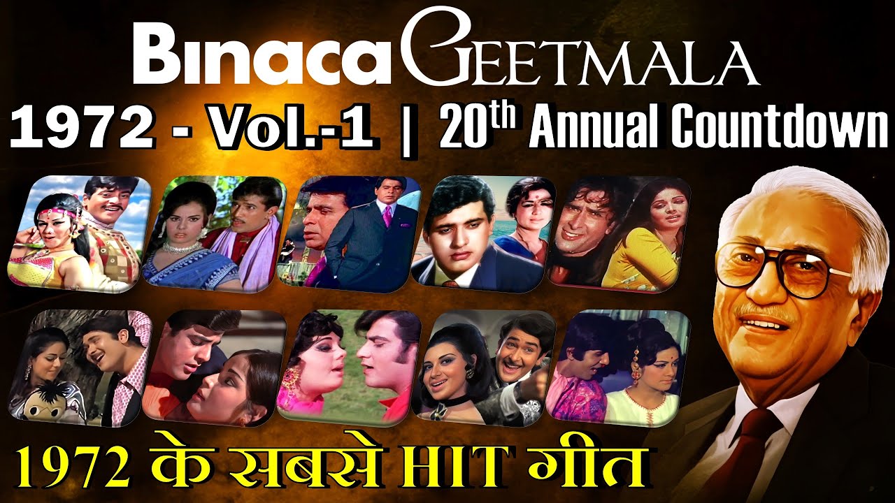 Binaca Geetmala 1972 - Vol-1 - 20th Annual Countdown  - बिनाका गीतमाला 1972 - Kishore, Rafi, Lata