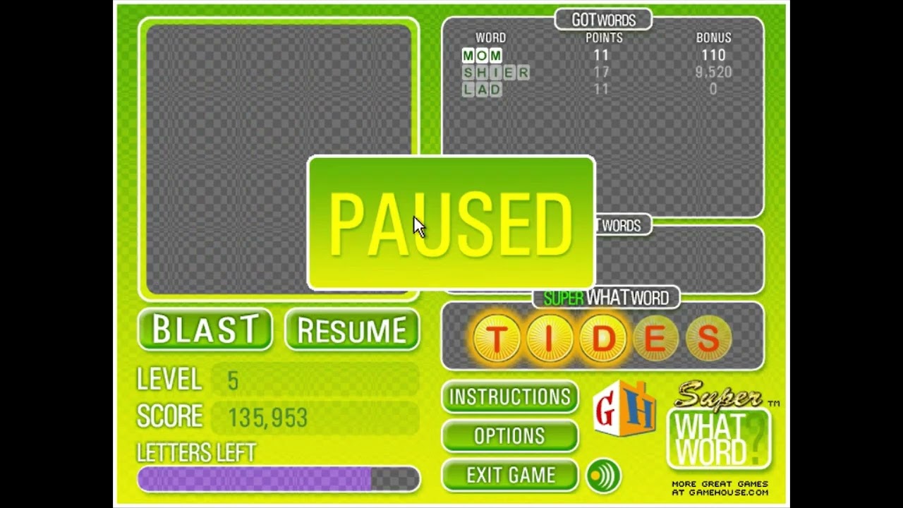 Super What Word (GameHouse) - Puzzle Mode