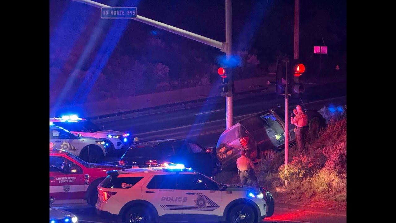 Pursuit ends in crash on Highway 395 and Phelan Rd