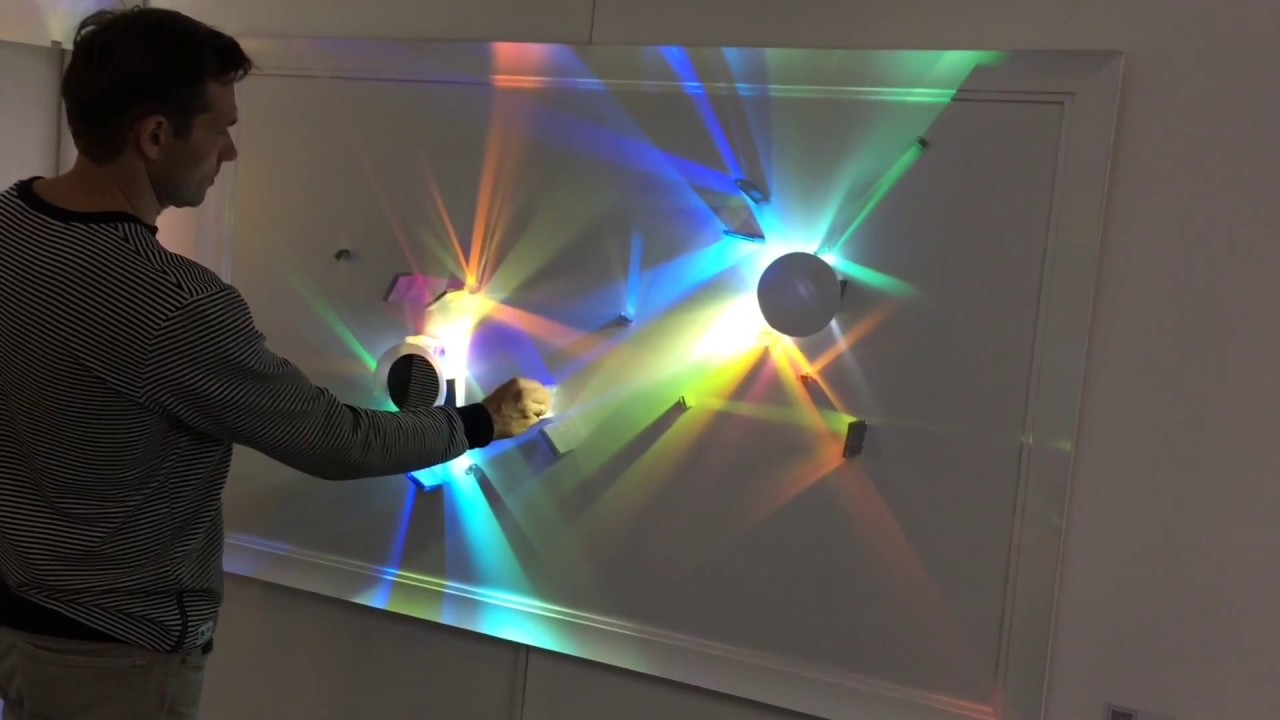 Art light painting installation  Composition with two light sources. Mikhail Dyachkov
