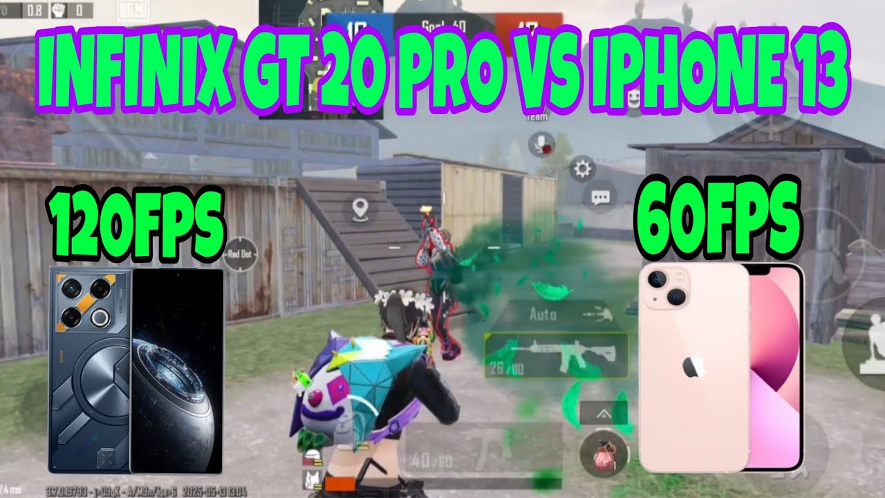 INFINIX GT 20 PRO 120FPS VS IPHONE 13 60FPS TDM CHALLENGE BGMI