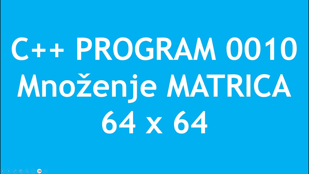 C++ Program 0010 MNOŽENJE MATRICA dim 64 x 64