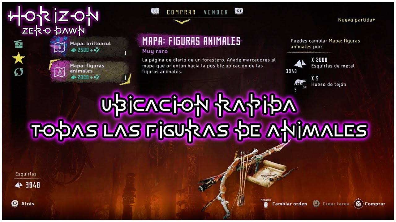 Ubicacion Todas Las Figuras de Animales Horizon The Frozen Wilds