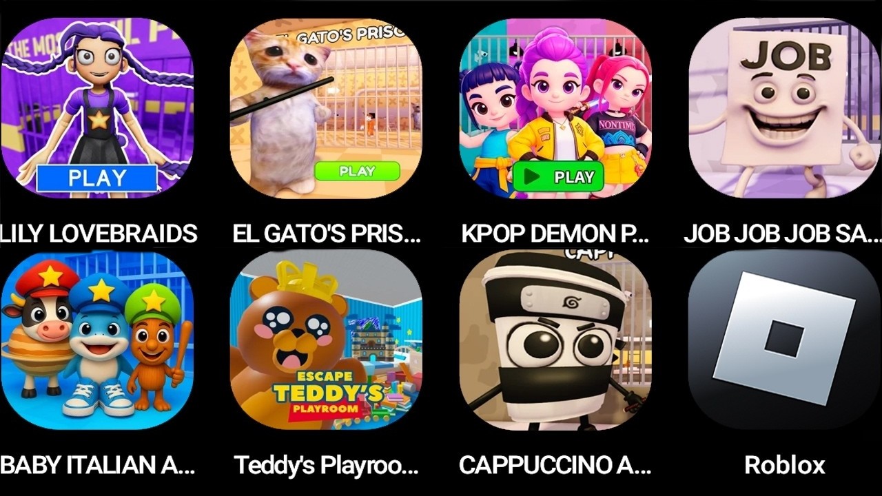 BABY BRAINROTS,Teddy's Playroom,CAPPUCCINO ASSASSINO,Roblox,LILY LOVEBRAIDS,EL GATO'S PRISON RUN...[