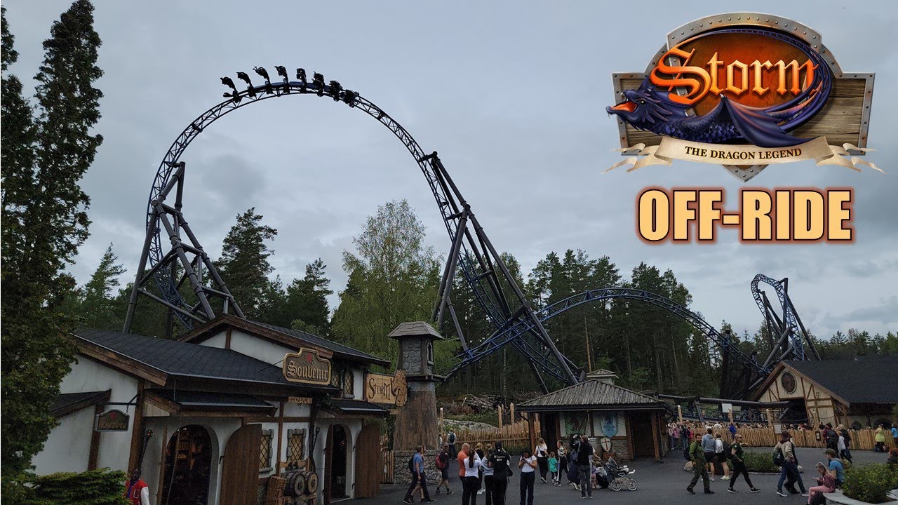 Storm - The Dragon Legend Off-Ride, TusenFryd Gerstlauer Launched Inverted Coaster | Non-Copyright