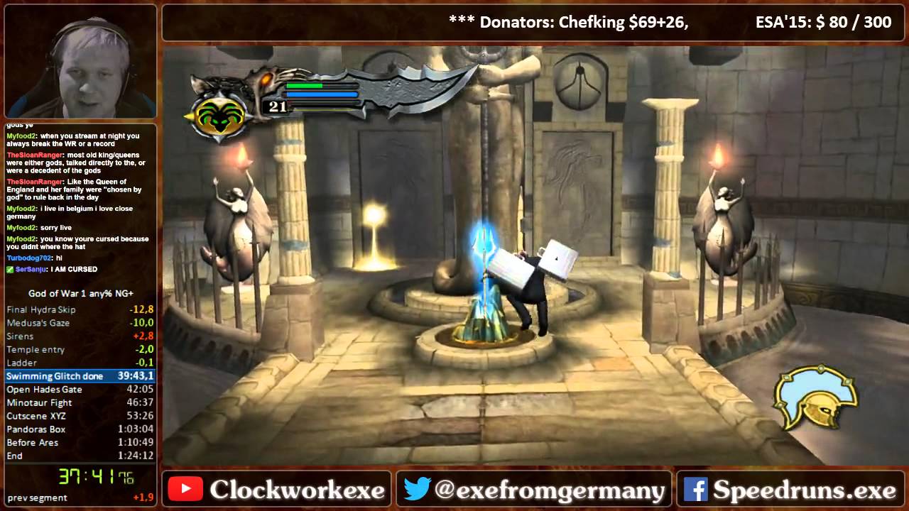 God of War 1 any% NG+ RTA [1:23:32] former WR