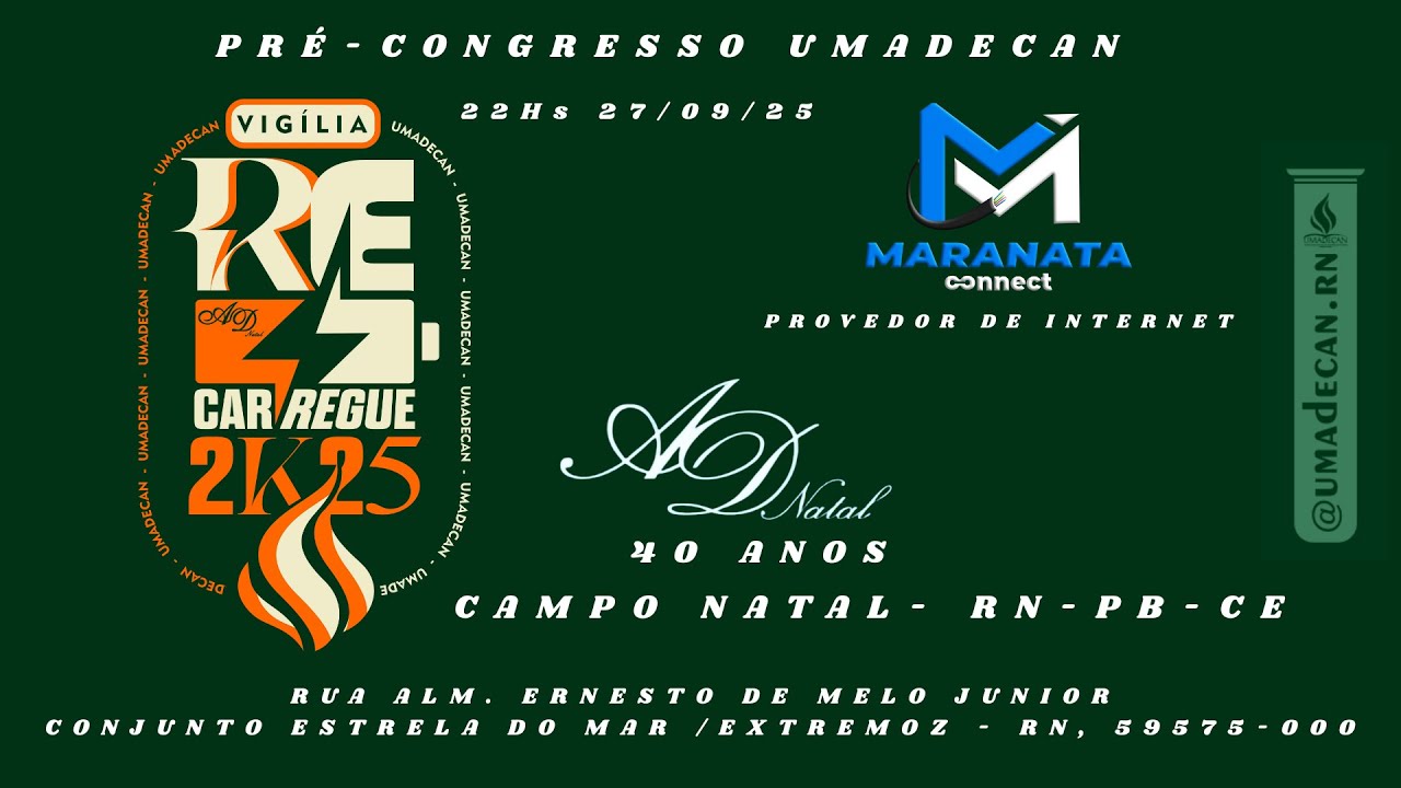 VIGILIA RECARREGUE 2K25 - PRÉ-CONGRESSO UMADECAN  22Hs 27/09/25