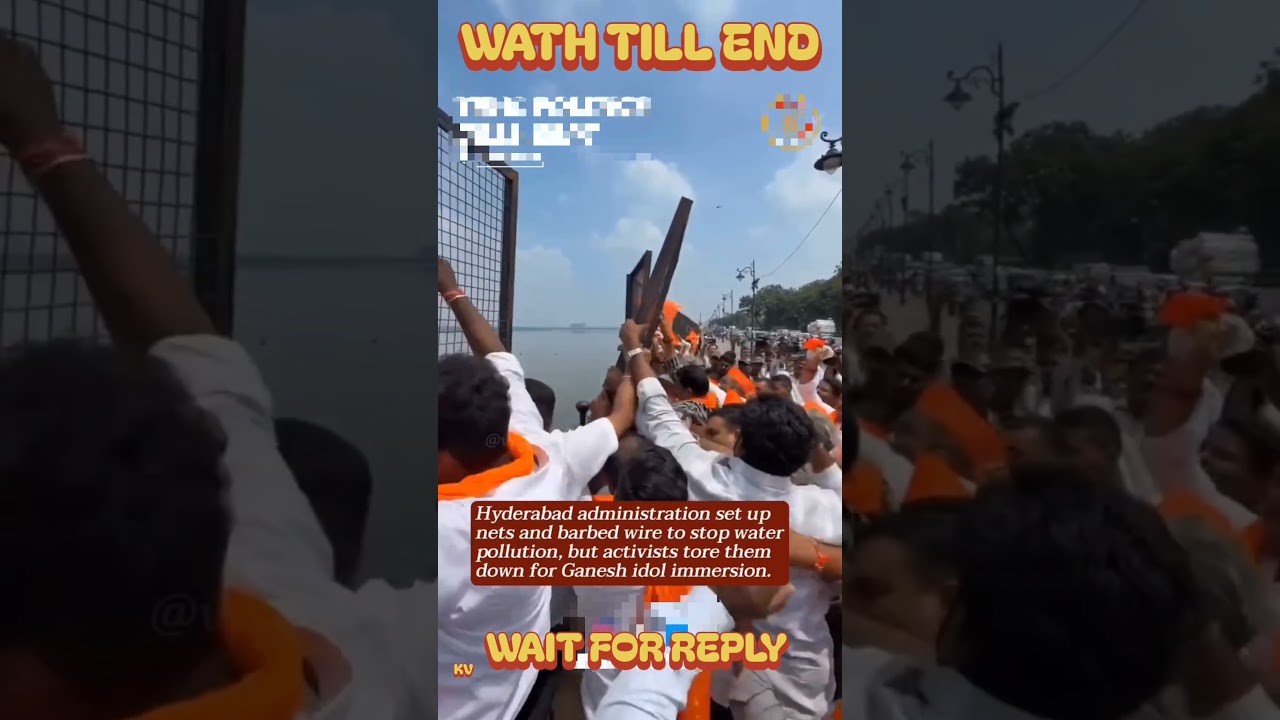 Hyderabad administration set up nets to stop water pollution, but activists tore them down.