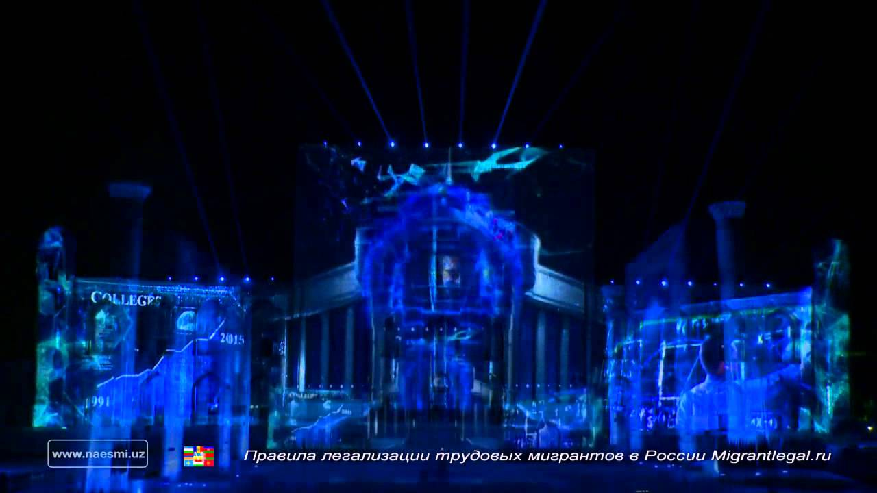 Светомузыкальное шоу 3D-mapping прошло в Самарканде.