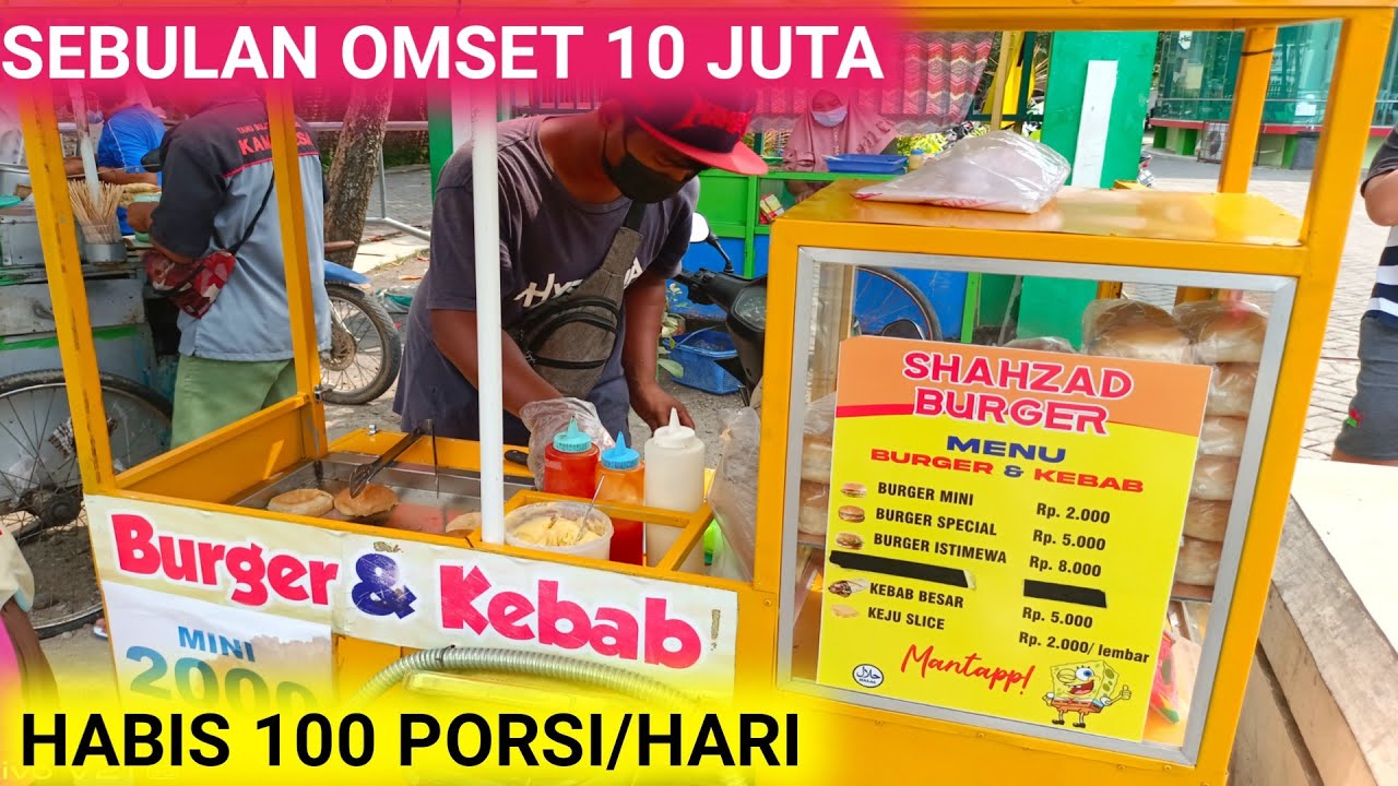 CUMA JUALAN BURGER OMSETNYA NGALAHIN GAJI KANTORAN!! HABIS 100 PORSI/HARI!!OMSET 10 JUTA/BLN!!