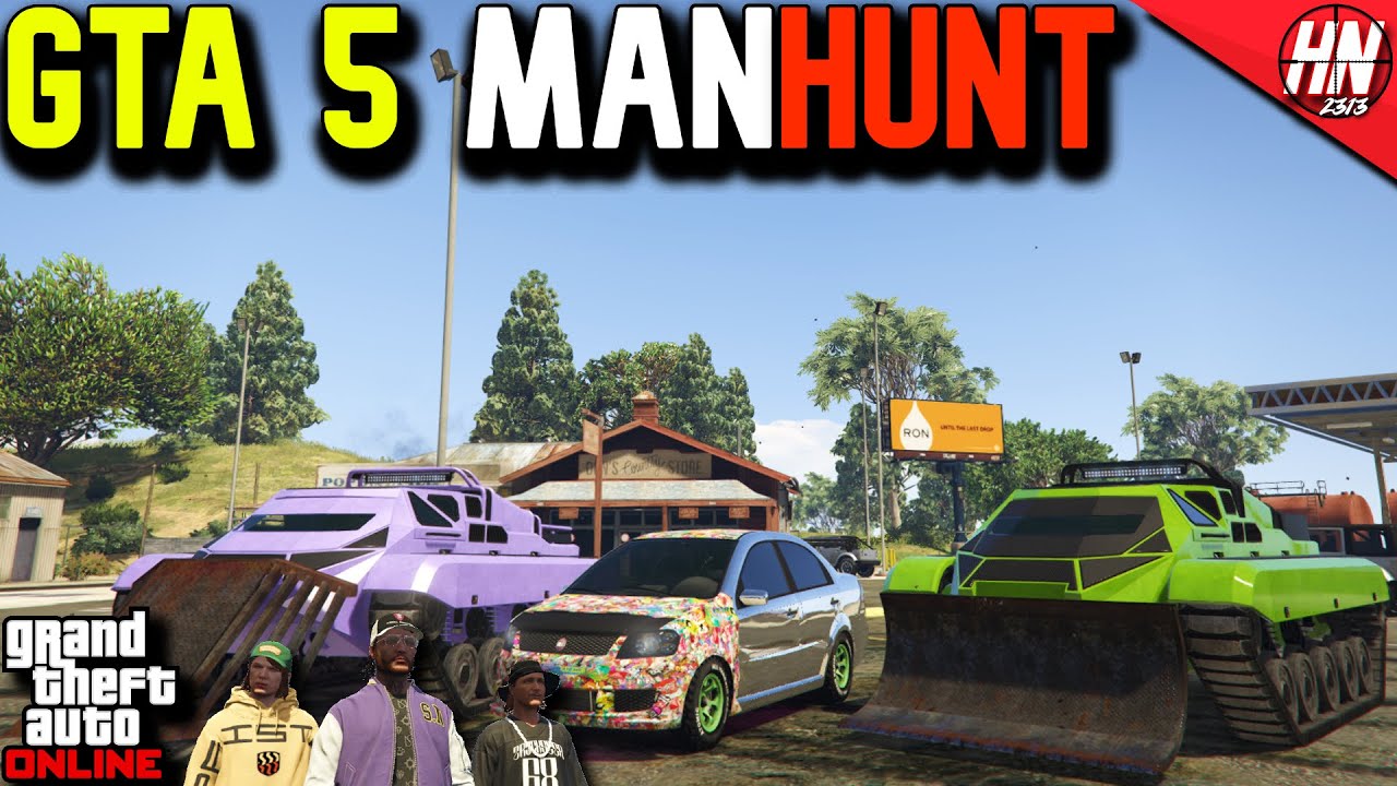 GTA 5 ManHunt! ASEA VS 2 SCARABS!