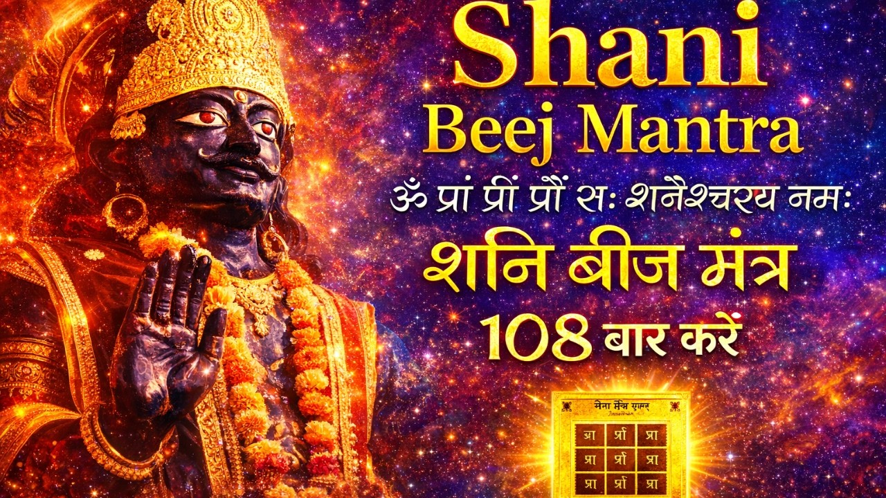 108 बार शक्तिशाली शनि बीज मंत्र | मानसिक शांति और बाधा मुक्ति के लिए