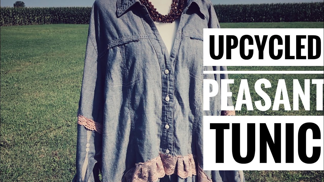 SOLD—How I take 2 shirts and a skirt and upcycle them into an adorable peasant tunic!