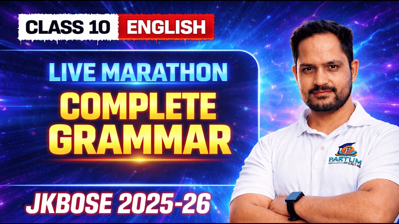 Class 10 English JKBOSE LIVE 🔴 | Complete GRAMMAR | 2025-26 Board Exam