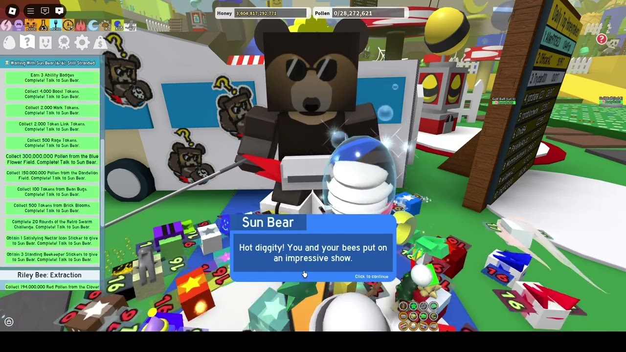 Bee Swarm Simulator - Finishing Waiting With Sun Bear 6 Of 6 Still Stranded
