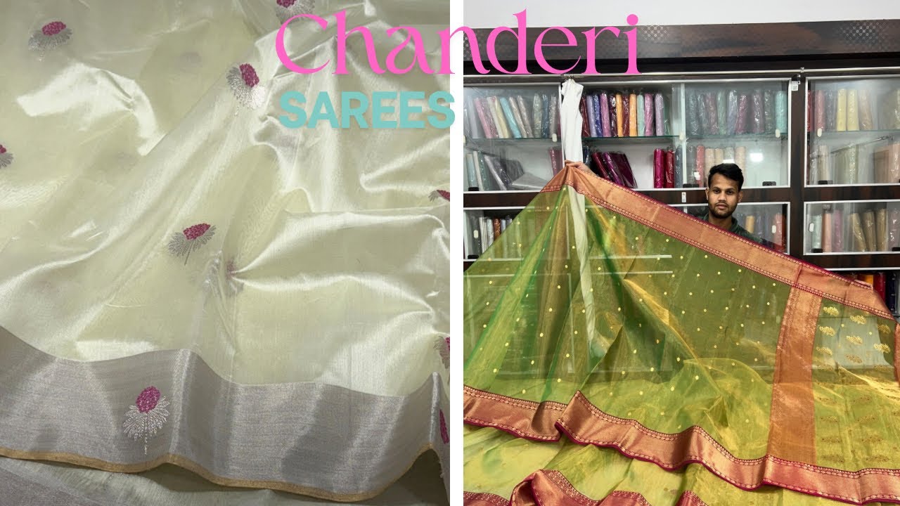 Chanderi Handloom Sarees Katan Silk & Pattu Silk Eknaliya Buttas 