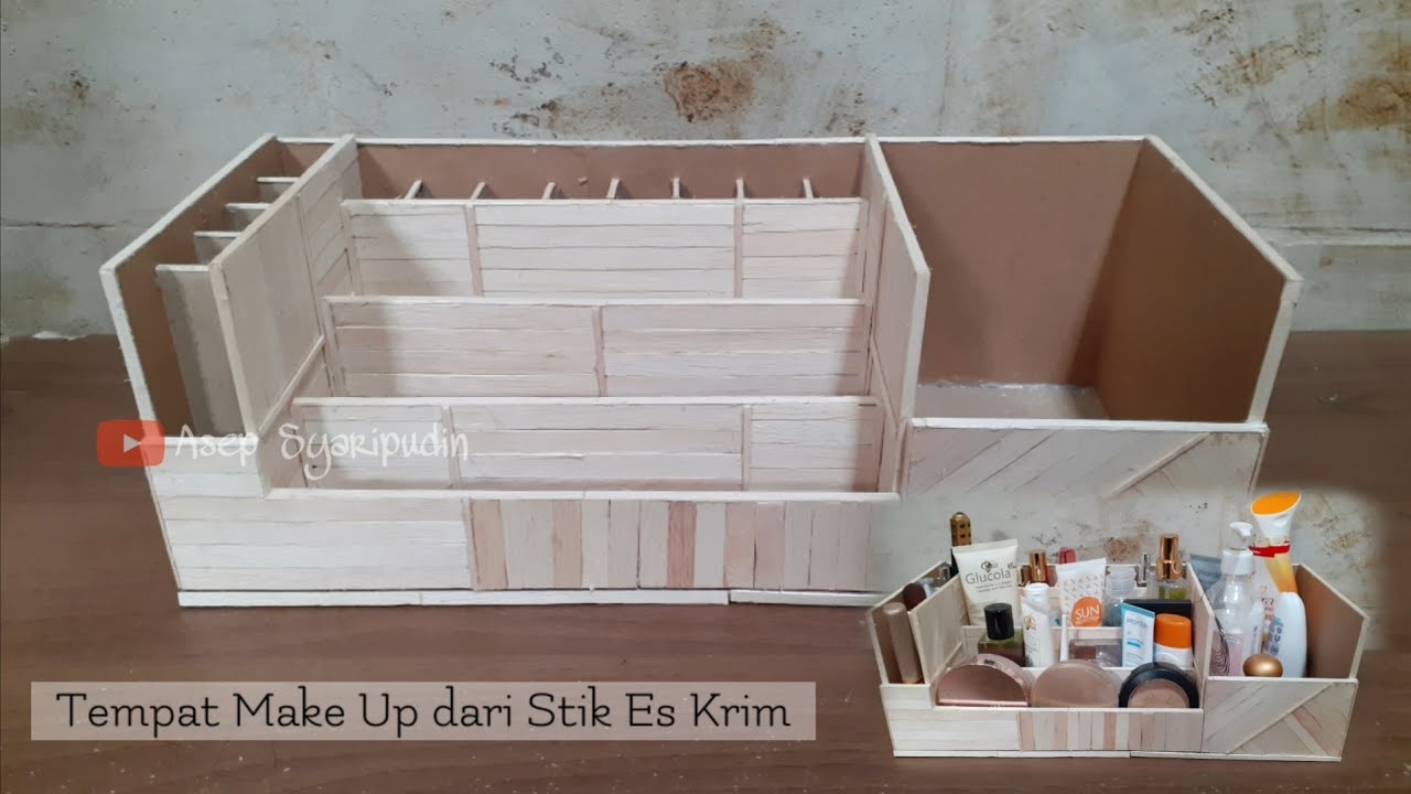 Tempat Make Up dari stik es krim | Kerajinan dari stik es krim | Cara membuat tempat Make Up |