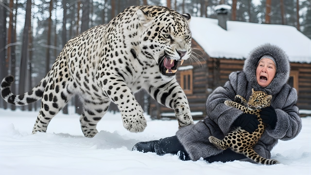 She Saved a Freezing Leopard Cub at −71°C… What Appeared Outside Her Door Was a Miracle 😱❄️