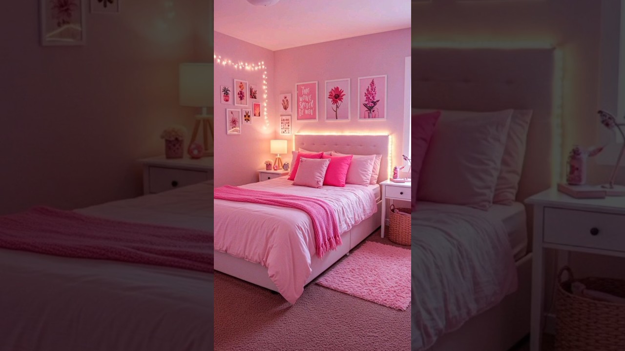 Aesthetic Pink Room Makeover ✨ | Small Room Glow Up Ideas #shorts