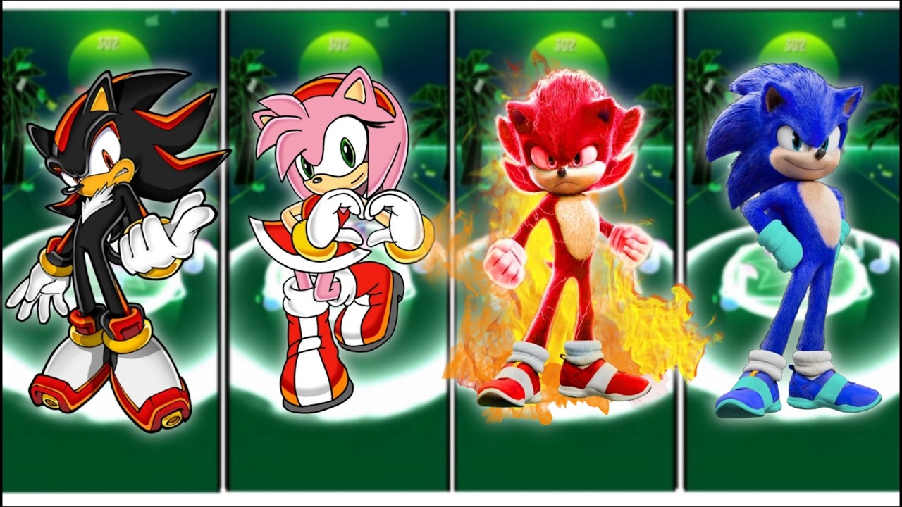 Shadow vs  Amu Rose vs Sonic vs Sonic - Tiles hop