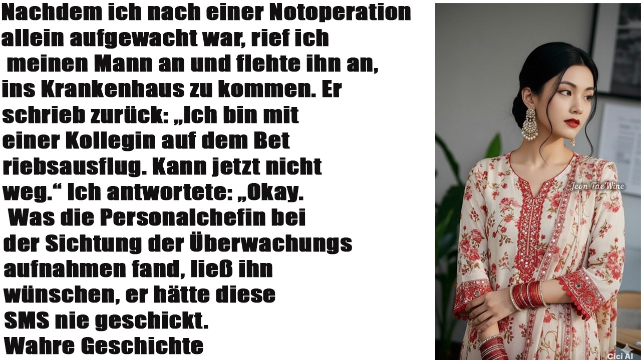 Nach meiner Not-OP blieb mein Mann beim Firmen-Retreat mit seiner Kollegin