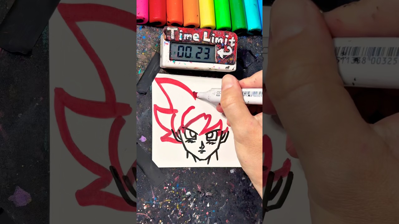 Drawing Goku (SSJ God) in 50Sec