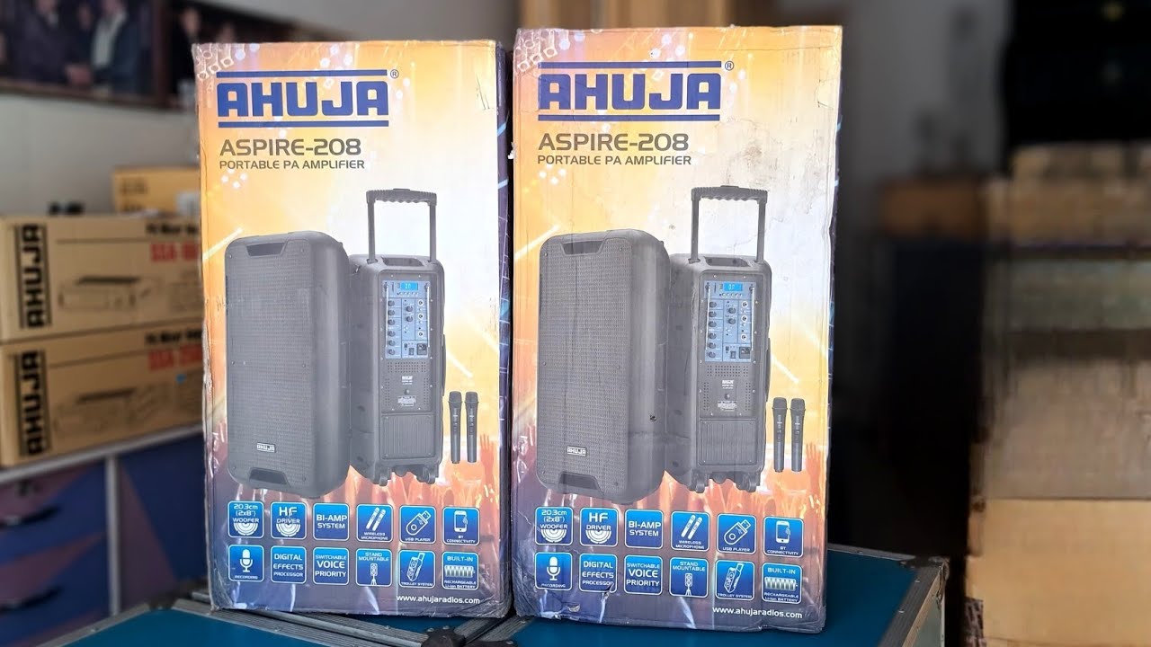 AHUJA ASPIRE-208 || Portable || Rechargeable || Amplifier Set ||