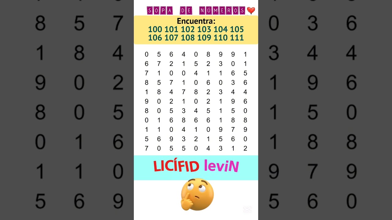 🔥 Sopa de números + RESPUESTAS 🔥 Nivel DIFÍCIL 💪🧠🤓🍀  #quiz #sopadeletras #iqgame #juegosmentales 