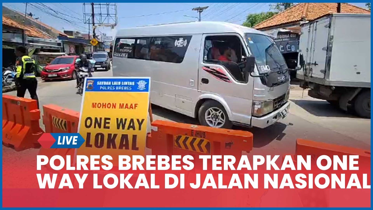 Suasana Mudik Lebaran 2026, Polres Brebes Terapkan One Way Lokal di Jalan Nasional