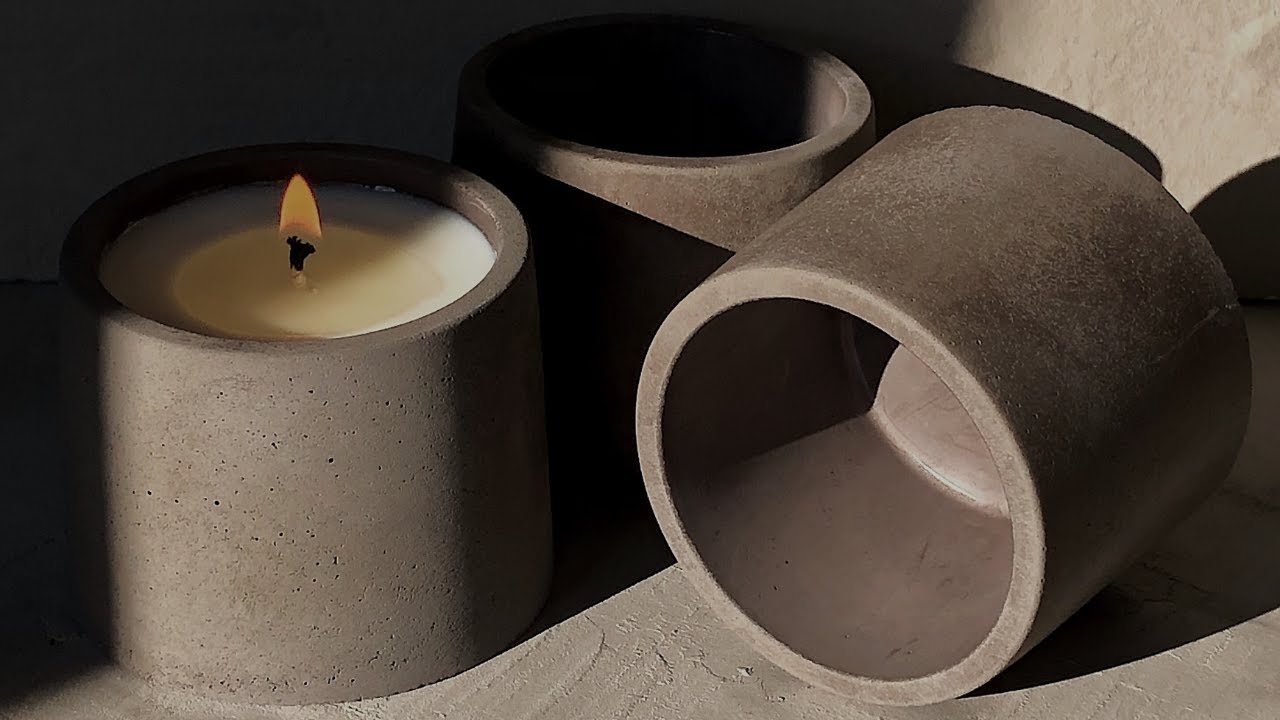 make concrete candle vessels with me | ASMR (no talking or music)