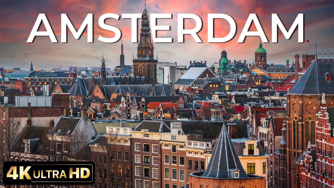 Amsterdam in 4K 🌿 Beautiful Canals & Relaxing Music