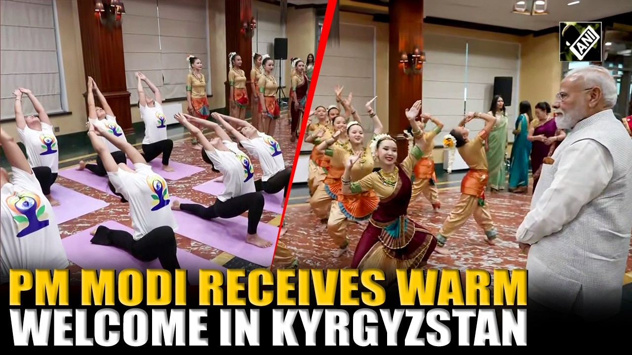 PM Modi receives warm welcome in Bishkek during Kyrgyzstan visit by Indian nationals