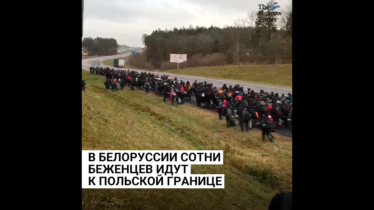 В Белоруссии сотни беженцев идут к польской границе 
