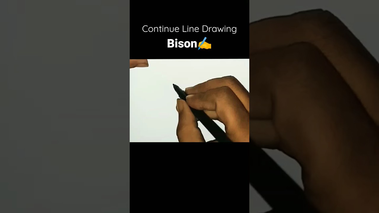 American Bison Continue line Drawing # How to draw Bison #shorts