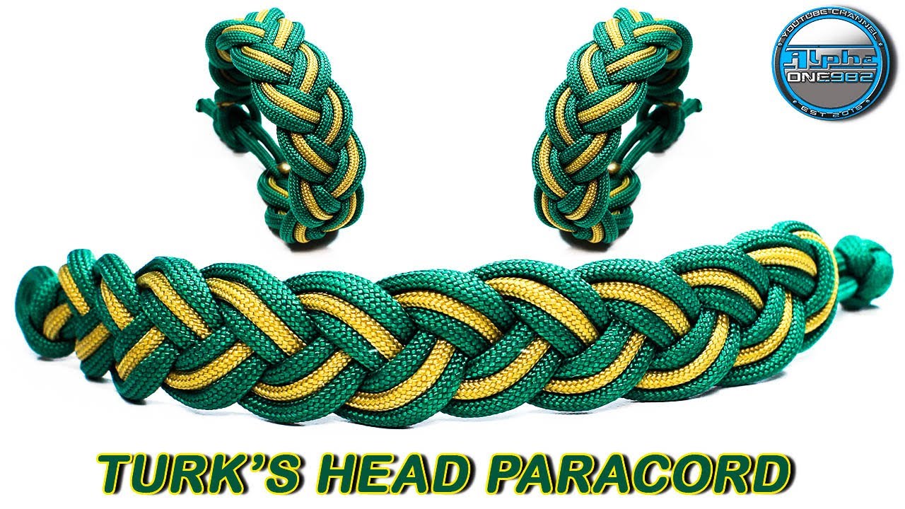 Turk's Head Paracord Bracelet Without a Buckle in 2 Colors with Diamond Stop Knot