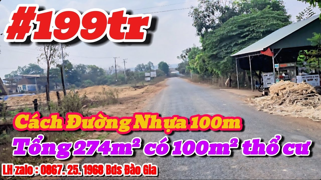 (57) 199tr | Tổng 273,7 m², Có sẳn 100m² thổ cư, Cách đường Nhựa 100m LH 0867251968 #bdsbinhphuoc