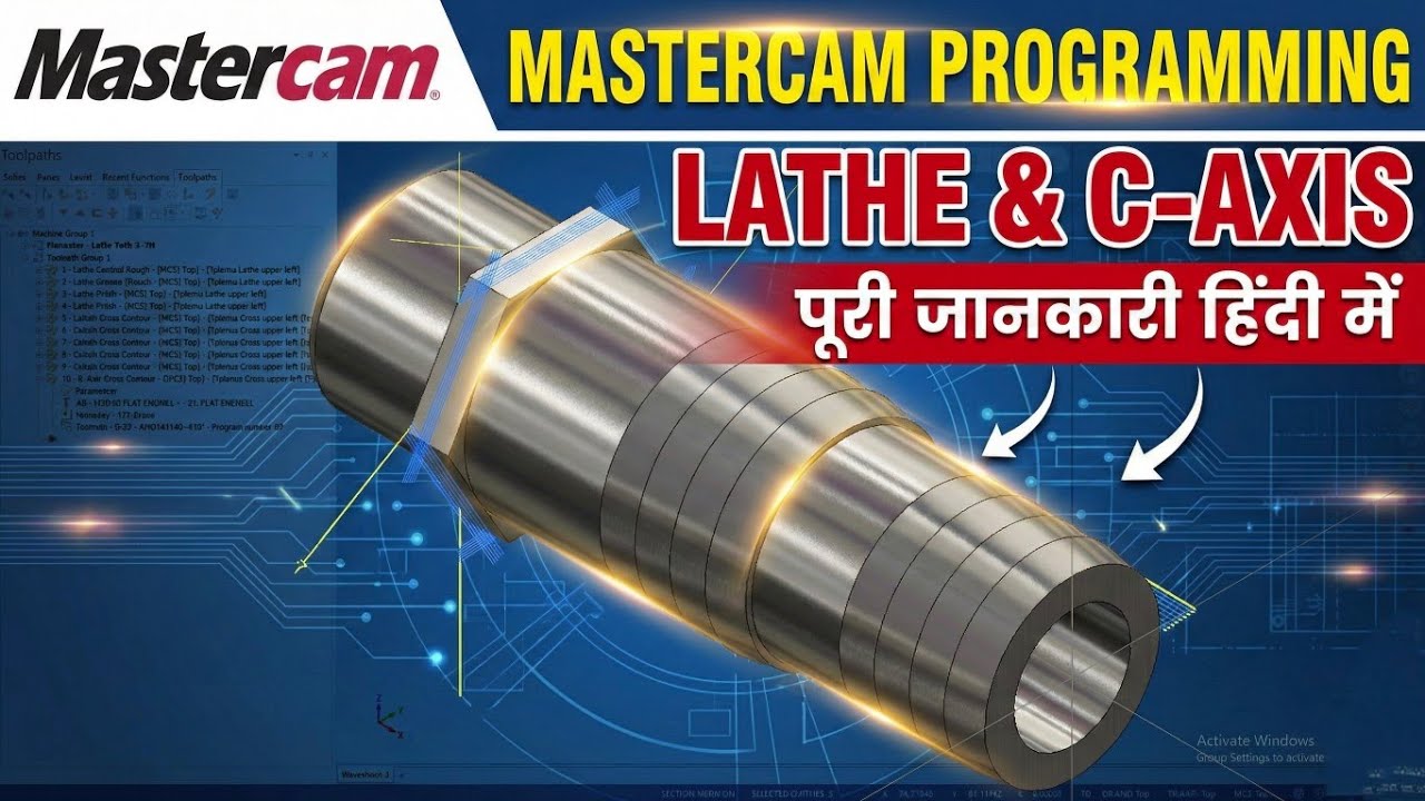 ​#Mastercam: Hex Milling & Reverse Turning! OD Rough/Finish, Grooves, Live Tooling 🛠️