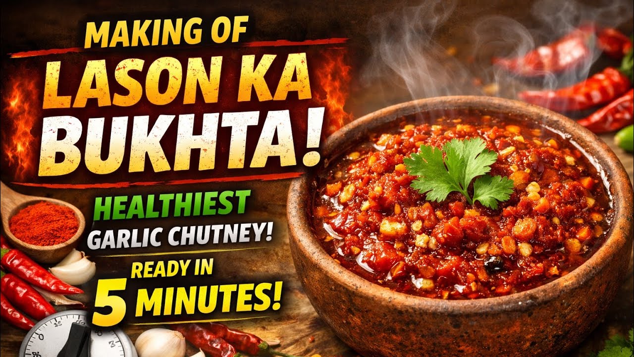 Lason Ka Bukhta | 5 Minutes Healthy Garlic Chutney 🧄 | No Cooking Needed!