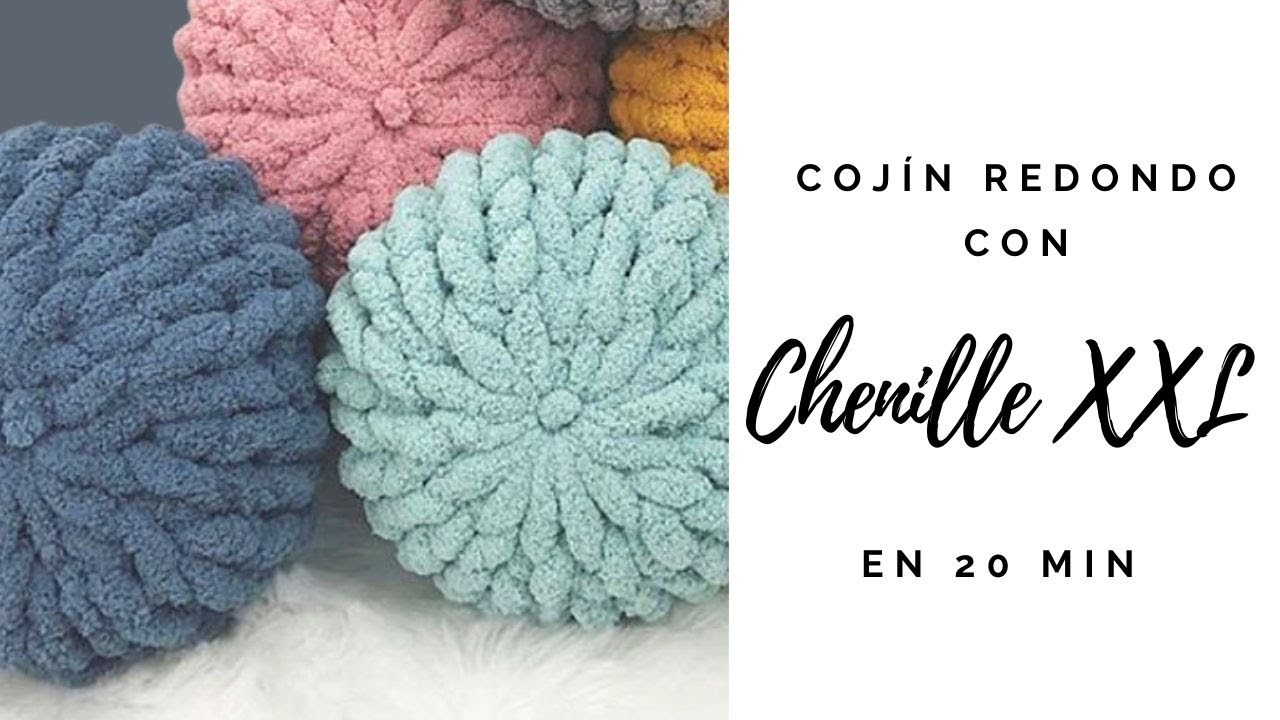 C&oacute;mo tejer un coj&iacute;n con Chenille XXL en 20 min